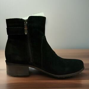 Aqua Diva Water Resistant Black Suede Boots Booties Wanda sz 5.5 EU 36 NIB